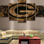 Green Bay Packers NFL Football Team Logo 5 Piece Canvas Wall Art Painting Wallpaper Poster Picture Print Photo Decor