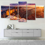 Grand Canyon North Rim Arizona Sunset Landscape 5 Piece Canvas Wall Art Painting Wallpaper Poster Picture Print Photo Decor