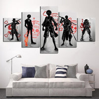 One Piece Monkey D. Luffy Anime 5 Piece Canvas Wall Art Painting Wallpaper Poster Picture Print Photo Decor