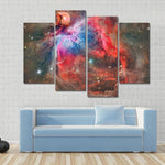 Colorful Orion Nebula Explosion Cosmic Space 4 Piece Canvas Wall Art Painting Wallpaper Poster Picture Print Photo Decor