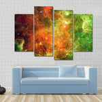 Colorful Pelican Nebula Starry Galaxy Space 4 Piece Canvas Wall Art Painting Wallpaper Poster Picture Print Photo Decor