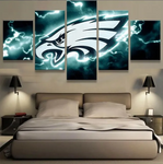Philadelphia Eagles NFL Football Sports Team 5 Piece Canvas Wall Art Painting Wallpaper Poster Picture Print Photo Decor