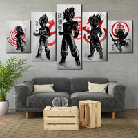 Dragon Ball Z Japanese Style Saiyan Silhouette 5 Piece Canvas Wall Art Painting Wallpaper Poster Picture Print Photo Decor