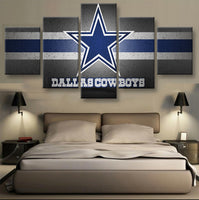 Dallas Cowboys Star American Football Team NFL 5 Piece Canvas Wall Art Painting Wallpaper Poster Picture Print Photo Decor