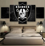 Las Vegas Raiders NFL American Football Team Logo 5 Piece Canvas Wall Art Painting Wallpaper Poster Picture Print Photo Decor