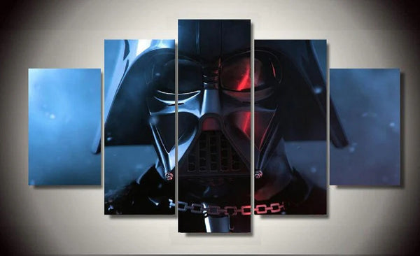 Darth Vader Mask Star Wars 5 Piece Canvas Wall Art Painting Wallpaper Poster Picture Print Photo Decor