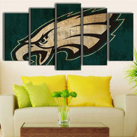 Philadelphia Eagles Vintage Football Team NFL Logo 5 Piece Canvas Wall Art Painting Wallpaper Poster Picture Print Photo Decor