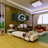 Green Bay Packers Football Sports Team Logo 5 Piece Canvas Wall Art Painting Wallpaper Poster Picture Print Photo Decor