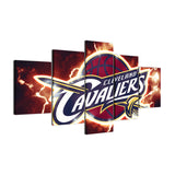 Cleveland Cavaliers Basketball Sports Team NBA 5 Piece Canvas Wall Art Painting Wallpaper Poster Picture Print Photo Decor