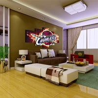 Cleveland Cavaliers Basketball Sports Team NBA 5 Piece Canvas Wall Art Painting Wallpaper Poster Picture Print Photo Decor