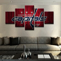 Washington Capitals NHL Hockey Sports Team Logo 5 Piece Canvas Wall Art Painting Wallpaper Poster Picture Print Photo Decor