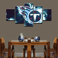 Tennessee Titans Electrifying NFL Football Team Logo 5 Piece Canvas Wall Art Painting Wallpaper Poster Picture Print Photo Decor