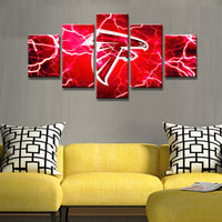 Atlanta Falcons Football Sports Team Logo 5 Piece Canvas Wall Art Painting Wallpaper Poster Picture Print Photo Decor