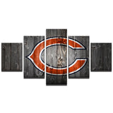 Chicago Bears NFL American Football Sports Team 5 Piece Canvas Wall Art Painting Wallpaper Poster Picture Print Photo Decor