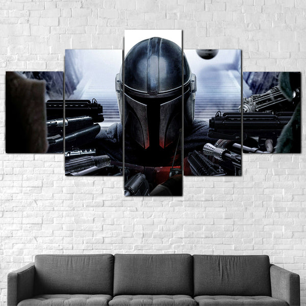 The Mandalorian Star Wars Movie 5 Piece Canvas Wall Art Painting Wallpaper Poster Picture Print Photo Decor