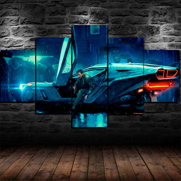 Blade Runner 2049 Movie Car Of The Future 5 Piece Canvas Wall Art Painting Wallpaper Poster Picture Print Photo Decor