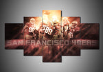 NFL Football Team San Francisco 49ers Team Action 5 Piece Canvas Wall Art Painting Wallpaper Poster Picture Print Photo Decor