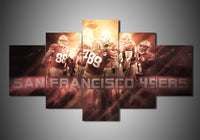 NFL Football Team San Francisco 49ers Team Action 5 Piece Canvas Wall Art Painting Wallpaper Poster Picture Print Photo Decor