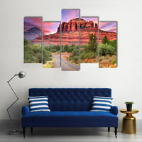 Desert Landscape Scenic Drive Through Sedona Arizona 4 Piece Canvas Wall Art Painting Wallpaper Poster Picture Print Photo Decor