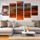Abstract Sunset Red Orange Clouds Sky 5 Piece Canvas Wall Art Painting Wallpaper Poster Picture Print Photo Decor