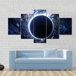 Cosmic Space Supermassive Black Hole 5 Piece Canvas Wall Art Painting Wallpaper Poster Picture Print Photo Decor