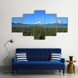 Three Sisters Mountains Landscape In Oregon 5 Piece Canvas Wall Art Painting Wallpaper Poster Picture Print Photo Decor