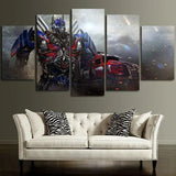Transformers Optimus Prime Action Robot Scene 5 Piece Canvas Wall Art Painting Wallpaper Poster Picture Print Photo Decor