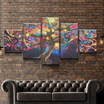 Abstract Tree of Life Colorful 5 Piece Canvas Wall Art Painting Wallpaper Poster Picture Print Photo Decor