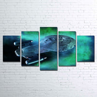 USS Voyager Star Trek Enterprise Movie 5 Piece Canvas Wall Art Painting Wallpaper Poster Picture Print Photo Decor