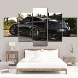 Black Nissan GT-R Luxury Sports Car 5 Piece Canvas Wall Art Painting Wallpaper Poster Picture Print Photo Decor