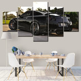 Black Nissan GT-R Luxury Sports Car 5 Piece Canvas Wall Art Painting Wallpaper Poster Picture Print Photo Decor