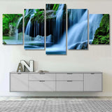 Bigar Waterfall Romania Beautiful Nature View 5 Piece Canvas Wall Art Painting Wallpaper Poster Picture Print Photo Decor