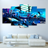 DJ Playing Framed 5 Piece Music Canvas Wall Art Painting Wallpaper Poster Picture Print Photo Decor