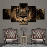 Lion Animal Nature Framed 5 Piece Canvas Wall Art Painting Wallpaper Decor Poster Picture Print