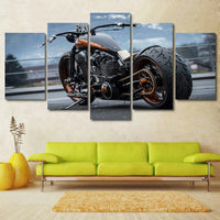 Moto de carreras, motocicleta enmarcada, 5 piezas, lienzo, arte de pared, pintura, papel tapiz, póster, imagen impresa, decoración fotográfica 