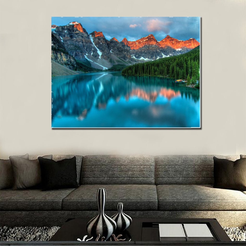 Moraine Lake Banff Alberta Canada Rocky Mountain Canvas Wall Art Image ...