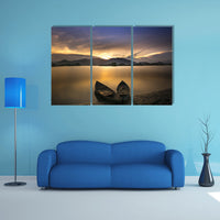 Sunset & Boat Images Pictures Wallpaper Mural Decoration Design Artwork Poster Canvas Photos Decor Print Gifts Painting Photography Wall Art