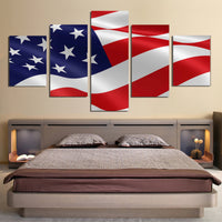 Bandera patriótica de Estados Unidos, 1, 2, 3, 4 y 5 piezas, lienzo multipanel, arte de pared, decoración de Estados Unidos, póster impreso, obra de arte, papel tapiz, imágenes artísticas 