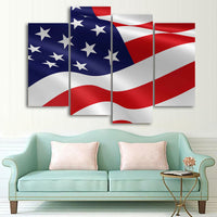 Bandera patriótica de Estados Unidos, 1, 2, 3, 4 y 5 piezas, lienzo multipanel, arte de pared, decoración de Estados Unidos, póster impreso, obra de arte, papel tapiz, imágenes artísticas 