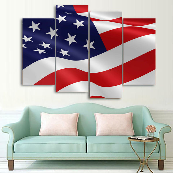 Patriotic USA American Flag 1, 2, 3, 4 & 5 Piece Multi Panel Canvas Wa –  Buy Canvas Wall Art Online