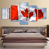 Bandera patriótica canadiense 1, 2, 3, 4 y 5 piezas Multi Panel Lienzo Arte de la pared Decoración de Canadá Póster Impresión Arte Papel pintado Imagen Arte Foto Imagen 