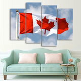 Patriotic Canadian Flag 1, 2, 3, 4 & 5 Piece Multi Panel Canvas Wall Art Canada Decor Poster Print Artwork Wallpaper Picture Art Photo Image