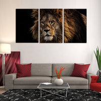 Majestuoso león macho 1, 2, 3, 4 y 5 piezas de lienzo de animales, decoración de pared, póster, impresión fotográfica, imagen de retrato, papel tapiz, imagen, panel múltiple 