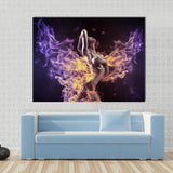 Flaming Hot Beautiful Sexy Woman 1, 2, 3, 4 & 5 Piece Babe Canvas Wall Art Decor Posters Photo Prints Artwork Wallpaper Pictures Multi Panel