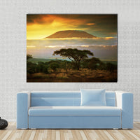Mount Kilimanjaro Tanzania Africa Volcano 1, 2, 3, 4 & 5 Framed Canvas Wall Art Painting Wallpaper Poster Picture Print Photo Decor