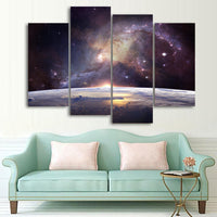 Space Galaxy Planet & Stars 1, 2, 3, 4 & 5 Piece Canvas Wall Art Decor Images Mural Posters Prints Artwork Wallpaper Pictures Multi Panel