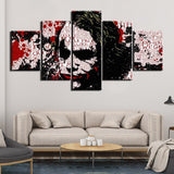 Heath Ledger Joker Batman abstracto enmarcado 5 piezas película lienzo arte de la pared pintura papel tapiz póster imagen impresión foto decoración 