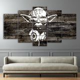 Yoda Star Wars Abstract Art Framed 5 Piece Canvas Wall Art Image Picture Wallpaper Mural Decoration Design Artwork Poster Decor Print Painting Photo