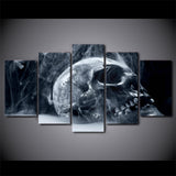 Skeleton Skull Framed 5 Piece Canvas Wall Art Image Picture Wallpaper Mural Decoration Design Artwork Poster Decor Print Painting Photography