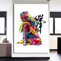 Colorful Buddha Buddhism Faith Buddhist Religion 1 Piece Canvas Wall Art Painting Wallpaper Poster Picture Print Photo Decor
